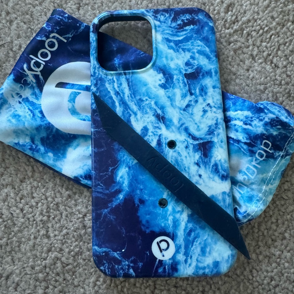 Loopy (used) Iphone 12 pro max case. - color:ocean.